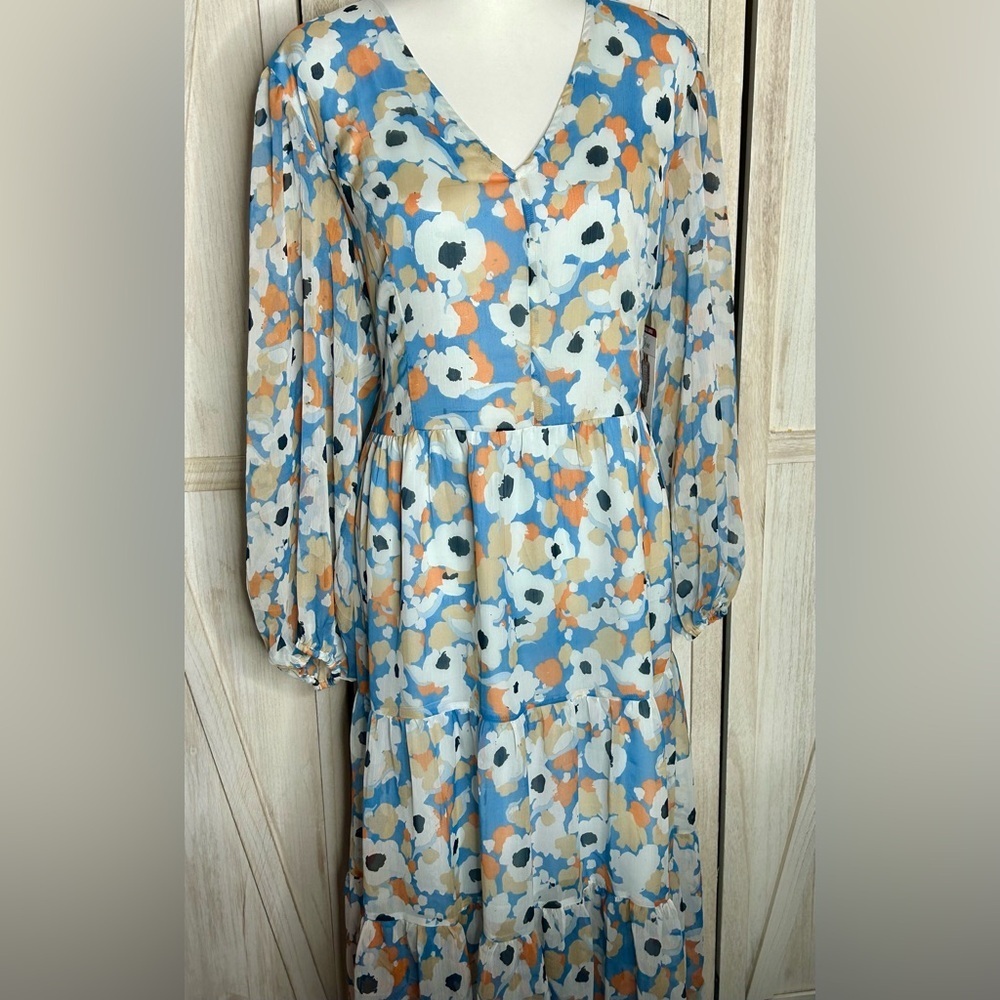 Joie NWT Limited Edition Floral Fields Maxi Dress Women sz XL boho high low hem - Picture 2 of 14